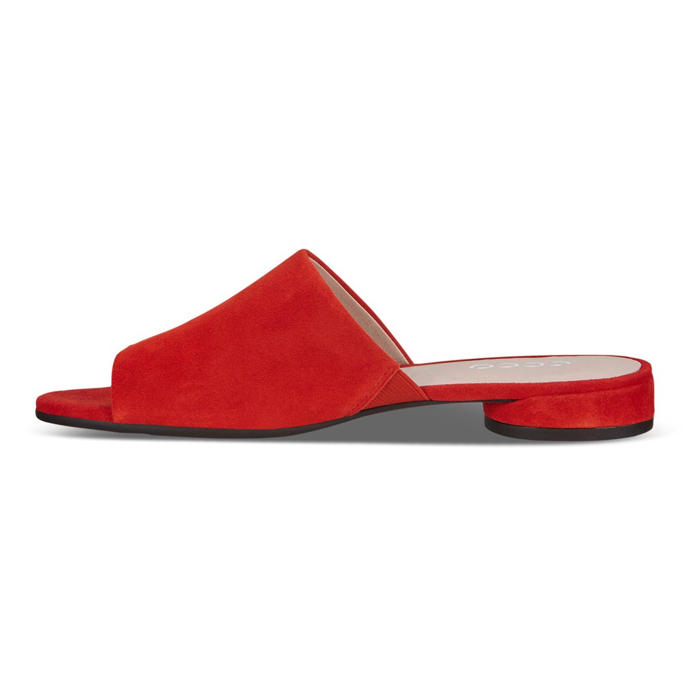 ECCO Womens Slides Red - Flat Sandals Ii - UBQ-320689